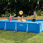 Прямокутний каркасний басейн Intex 28274 для відпочинку 450х220х84 см із насос-фільтром на 7127 л Синій, фото 4