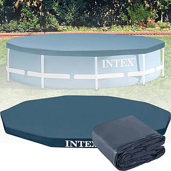 Захисний тент чохол для каркасного басейну Metal Frame Intex 366 см 28031 Синій