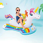 Надувний плотик 163x86 см для плавання та відпочинку на воді у вигляді Єдинорога Intex 57552 Надувна іграшка, фото 5