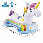 Надувний плотик 163x86 см для плавання та відпочинку на воді у вигляді Єдинорога Intex 57552 Надувна іграшка, фото 6