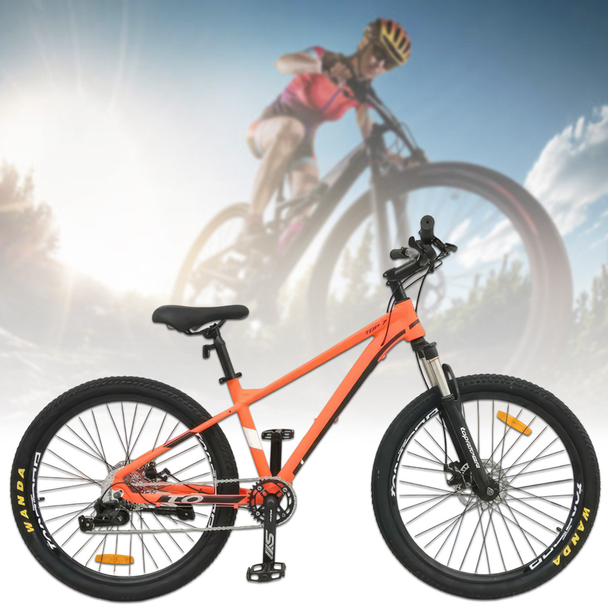 Гірський велосипед на колесах 26" та рамою 16" TopRider TOP7 Помаранчевий, фото 1