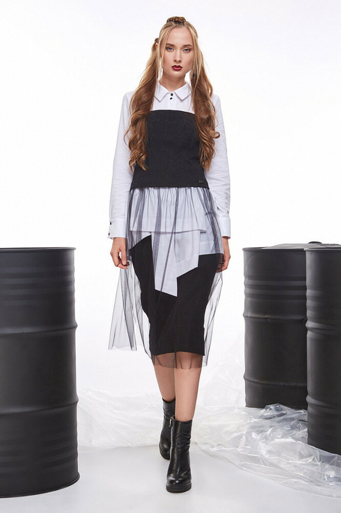 Корсет чорний жіночий з фатином MKSH2055, фото 1