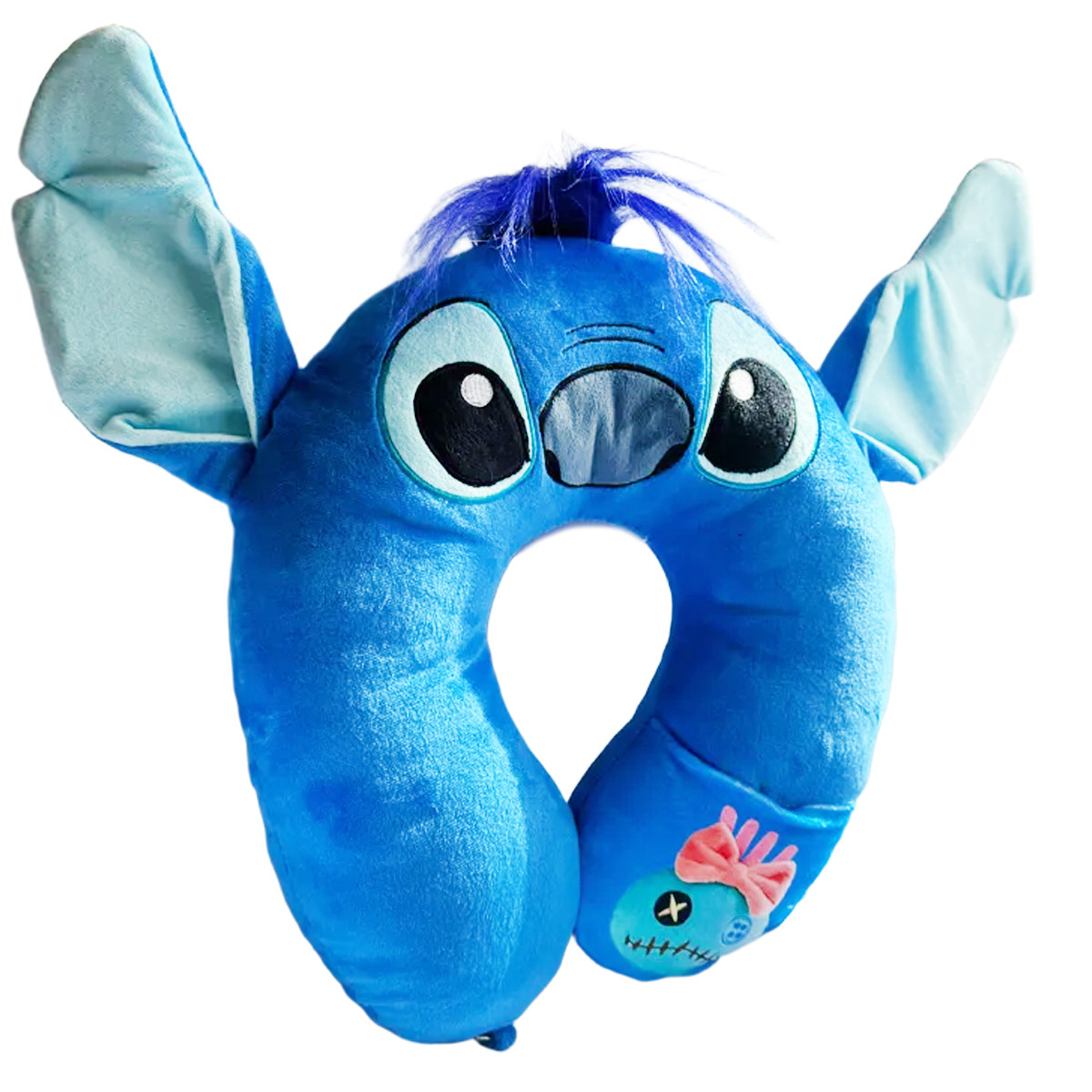 М'яка подушка підголівник Стіч плюш синя 33*29*7см (00279-0), фото 1