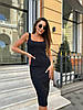 Жіноче приталене плаття-футляр з невеликим розрізом ззаду чорного кольору з приємної тканини рубчик в р.42/46, фото 6