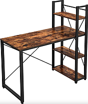 Комп'ютерний стіл Leobert Devoko з бічними полицями в стилі Loft коричневий, фото 3