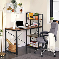 Комп'ютерний стіл Leobert Devoko з бічними полицями в стилі Loft коричневий, фото 4