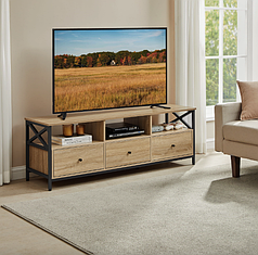 Тумба під телевізор Leobert Kamila в стилі Loft з 3 ящиками натуральний