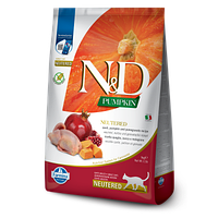 Беззерновий сухий корм Farmina N&D Pumpkin Quail&Pomegranate Neutered для стерилізованих котів з перепелом та гарбузом 5 кг