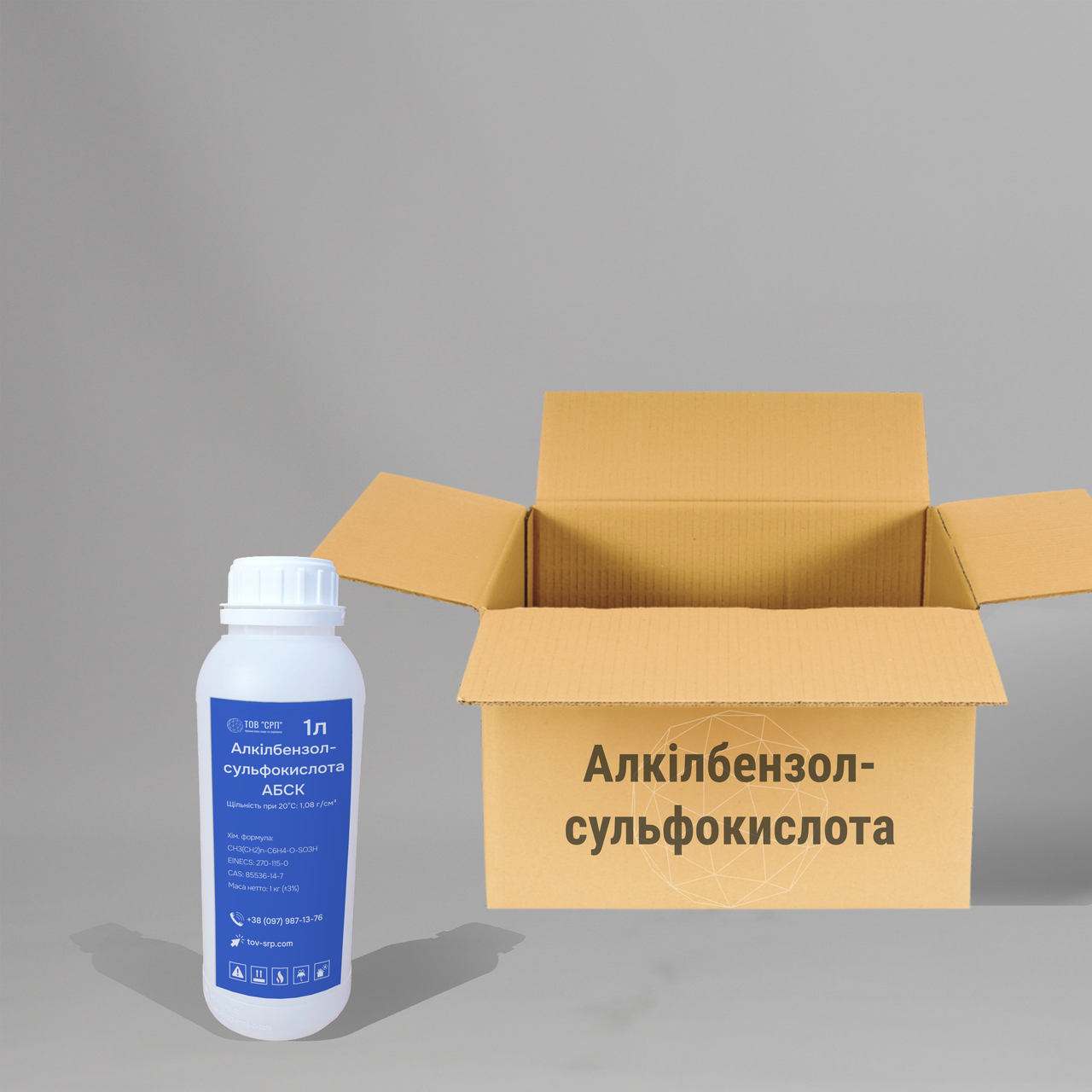 Алкілбензолсульфокислота АБСК у флаконах 1л (у коробці 16 флаконів)