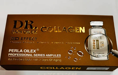 Perla Oilex. Dr Skin Oilex. Колаген. Сироватка для обличчя. 5 ампул по 10 мл. Collagen. Face Serum