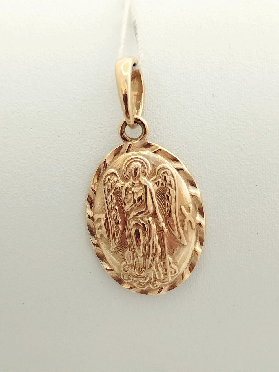 Золота підвіска іконка — ангел-драхівник, підвіска — ладан, ангел — хранитель