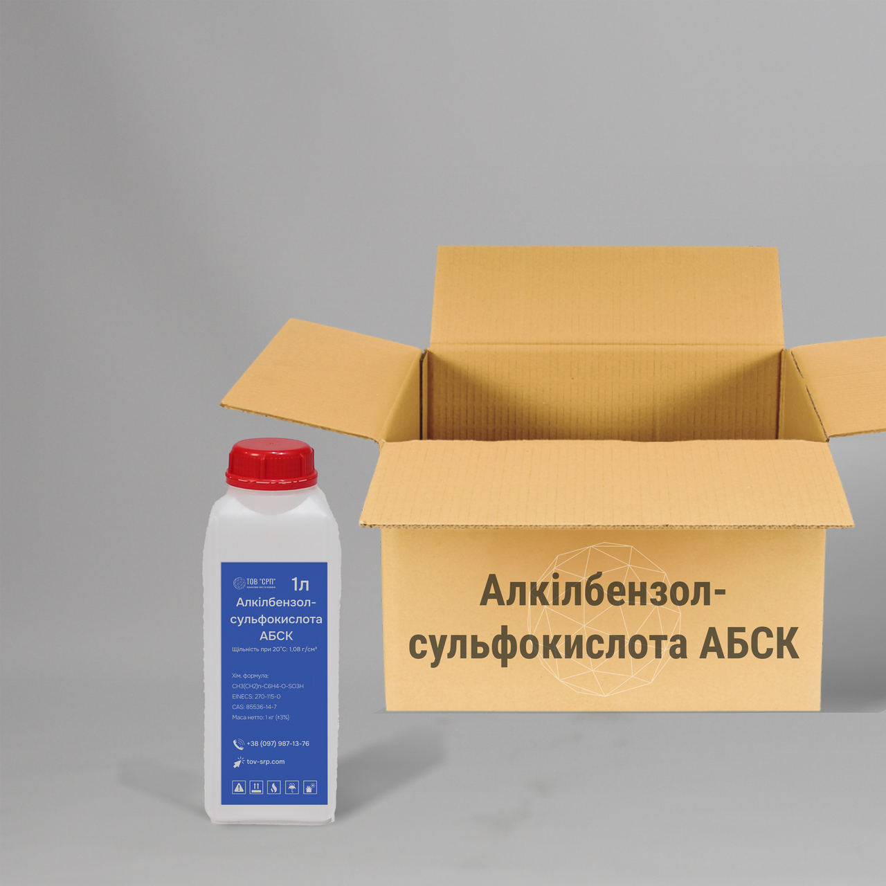 Алкілбензолсульфокислота АБСК у флаконах 1л (у коробці 20 флаконів)