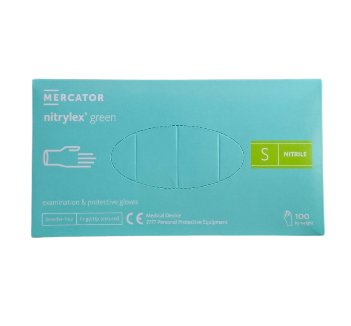 Нітрилові рукавички Mercator Nitrylex Green розмір XS (100 шт.), фото 1