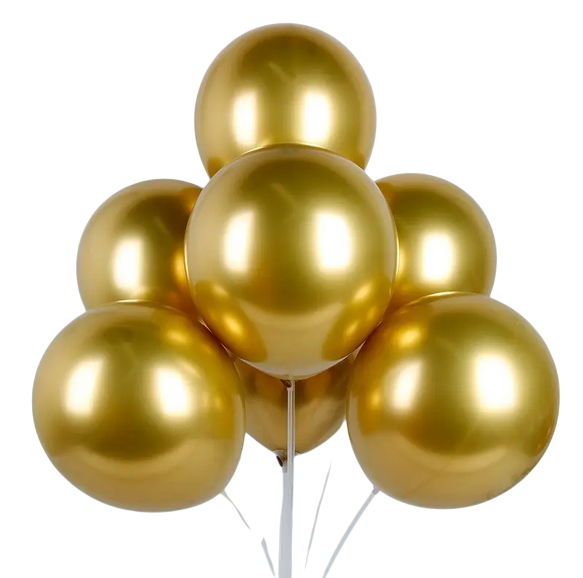 Повітряна латексна кулька "Золотий хром", 10" (25 см), 1 шт., фото 1