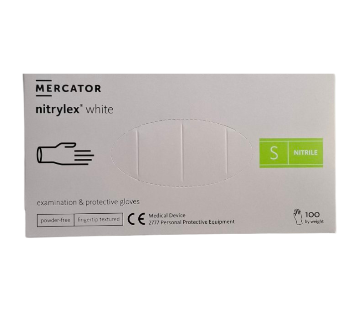 Нітрилові рукавички Mercator Nitrylex White, розмір XS (100 шт.), фото 1