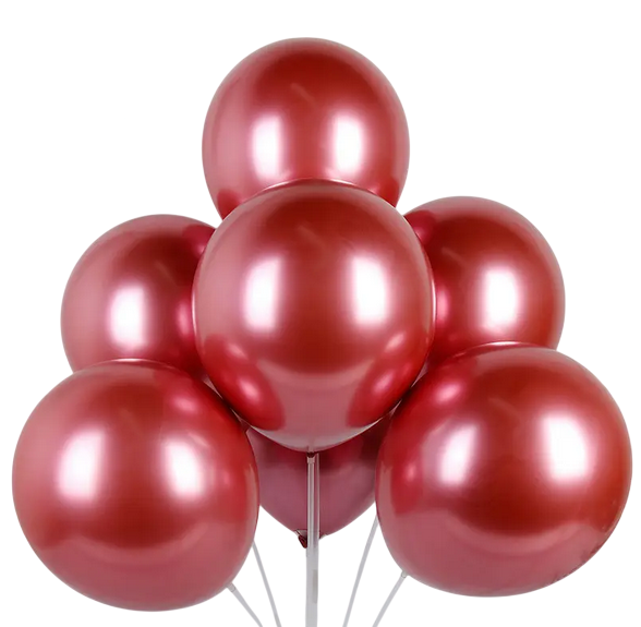 Повітряна латексна кулька "Червоний хром", 10" (25 см), 1 шт., фото 1