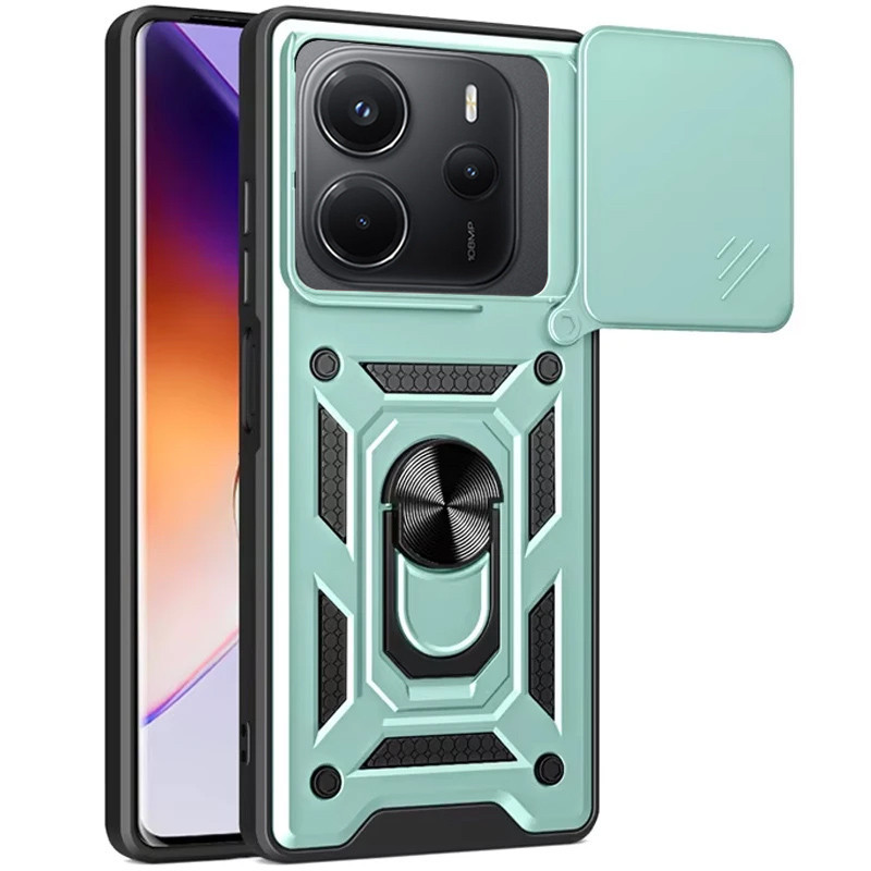 Протиударний чохол Camshield Serge Ring для Xiaomi Redmi Note 14 4G (Int. version) | Броньований з кільцем-підставкою Зелений, фото 1