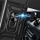 Протиударний чохол Camshield Serge Ring для Xiaomi Redmi Note 14 4G (Int. version) | Броньований з кільцем-підставкою Чорний, фото 2