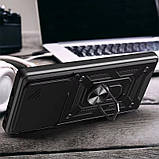 Протиударний чохол Camshield Serge Ring для Xiaomi Redmi Note 14 4G (Int. version) | Броньований з кільцем-підставкою Чорний, фото 3