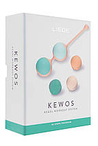 Вагінальні кульки Liebe Kewos — Peach/Mint, 5 кульок у комплекті, 15, 25, 35, 45 і 55 г, фото 6