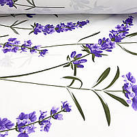 Сатин "Лаванда на белом" 220см, фото 4