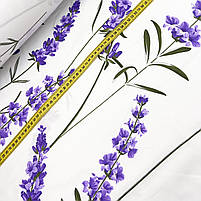 Сатин "Лаванда на белом" 220см, фото 2