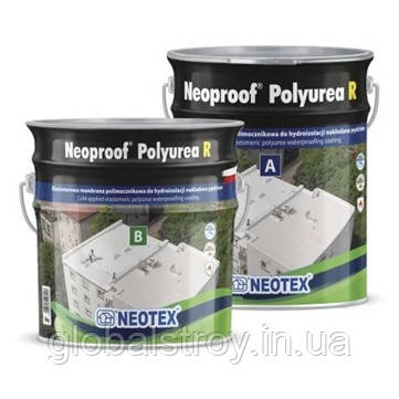 Гідроізоляції покрівлі полісечовина холодна Neoproof® Polyurea R (А+В) 19 кг біла