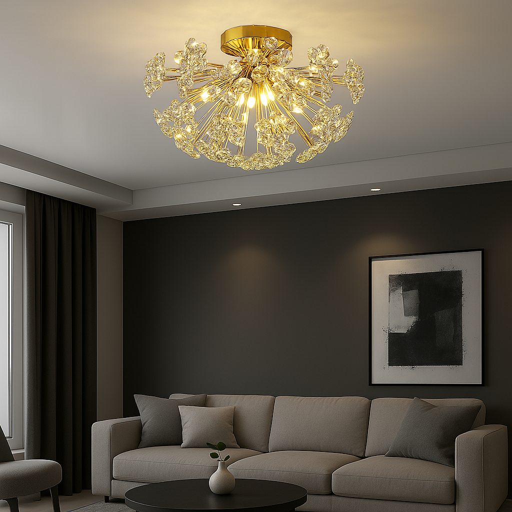 Стельова люстра Кульбаба Artlight цоколь G9 ламп 6 шт колір Золотистий 21624/550GD