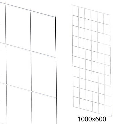 Сітка торговельна 60х100 см (осередок 100х100 мм, D2,5 мм), біла, фото 1