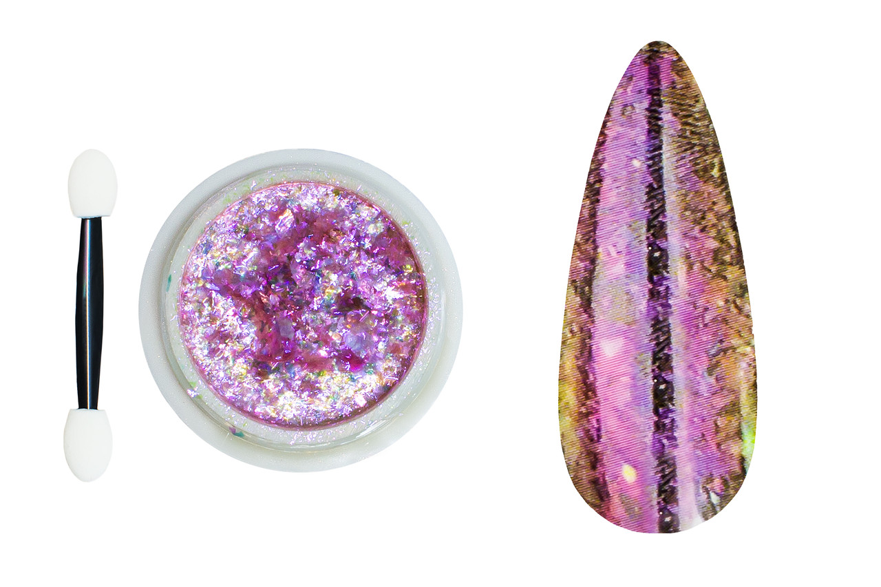 Новинка! Втирка для дизайну нігтів Dream Opal (з пластівцями) №02