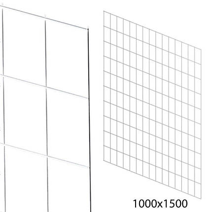 Сітка торговельна 100х150 см (осередок 100х100 см, D2,5 мм), біла, фото 1