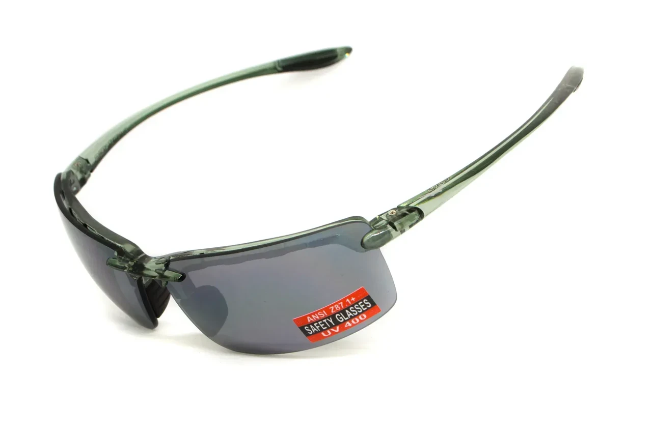 Окуляри захисні Global Vision Wheelin Crystal Gray (flash mirror), дзеркальні сірі лінзи в сірій напівпрозорій оправі