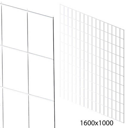 Сітка торговельна 100х160 см (осередок 100х100 мм, D2,5 мм), біла, фото 1