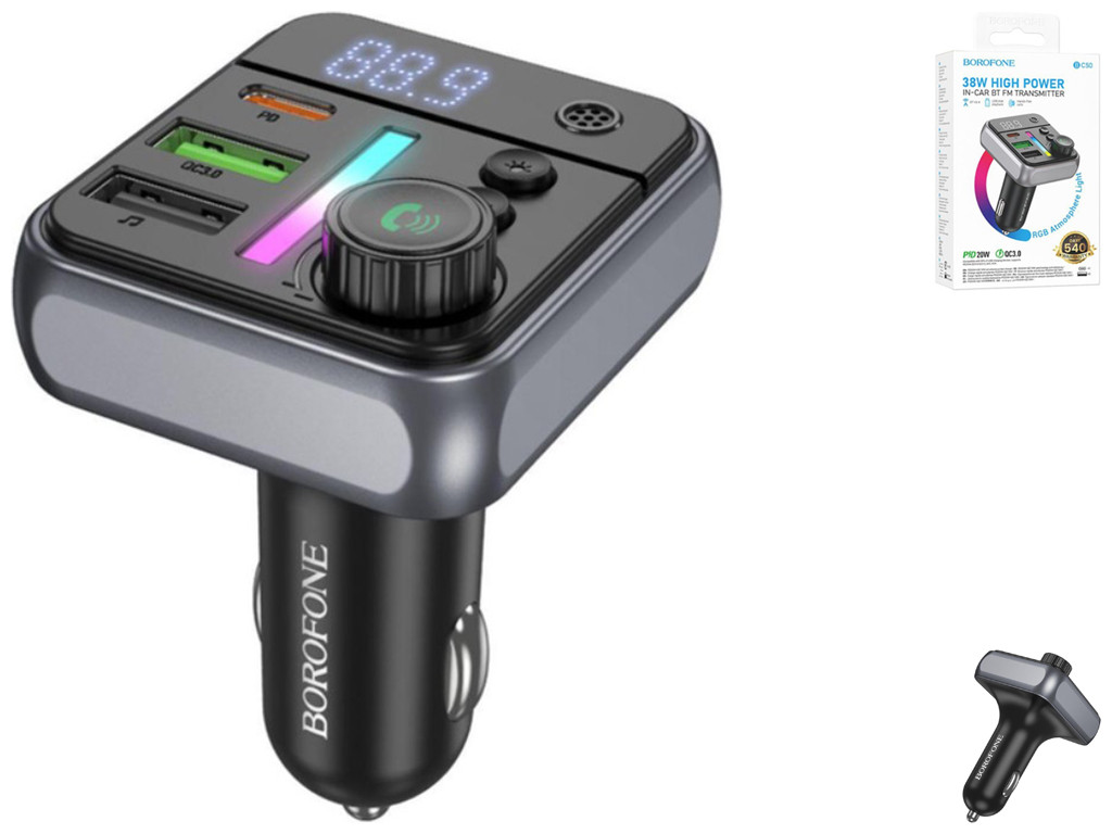 Модулятор Bluetooth "BC50" BOROFONE QC 3,0, фото 1