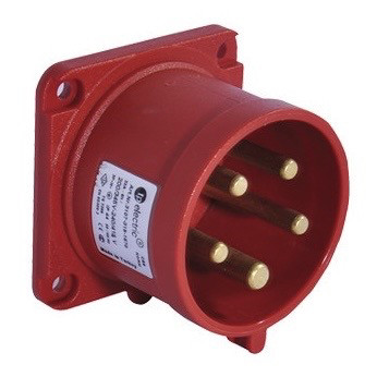Роз'єм силовий: вилка фланцева 75х75, 16 А, 5 полюсів 3p+n+e, IP44