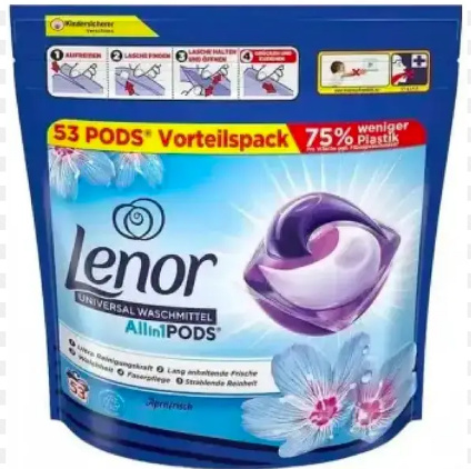 Капсули для прання Lenor All in 1 Pods Ultra Квітнева свіжість 53 шт, фото 1