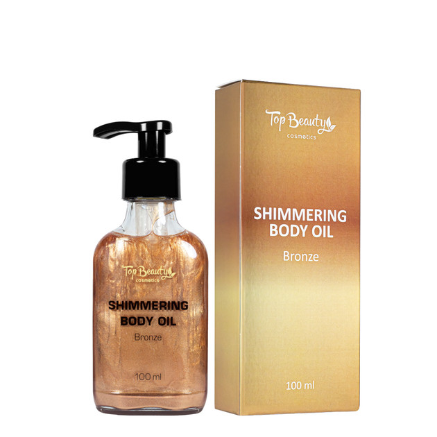 Олія для тіла мерехтлива суха Top Beauty Shimmering Body Oil із шиммером 100 мл Bronze/Бронзовий шиммер, фото 1