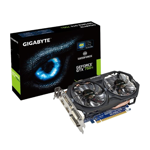 Відеокарта GeForce GTX 750 Ti 2GB Gigabyte WindForce OC (GV-N75TOC-2GI) Б/В