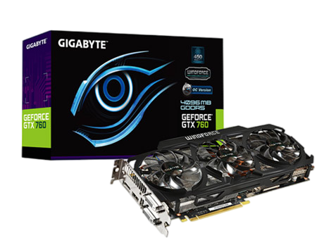 Відеокарта GeForce GTX 760 2GB Gigabyte WindForce OC rev.2.0 (GV-N760OC-2GD) Б/В