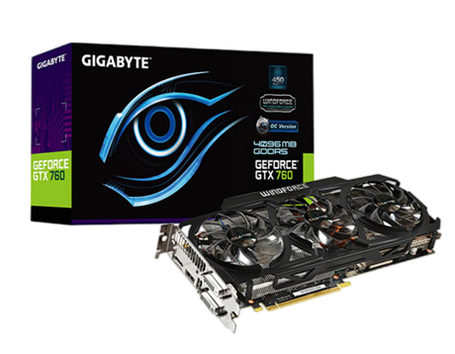 Відеокарта GeForce GTX 760 2GB Gigabyte WindForce OC rev.2.0 (GV-N760OC-2GD) Б/В, фото 1