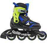 Ролики дитячі Rollerblade Microblade Black Blue, фото 5