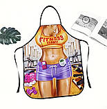 Фартух з приколом Fitness girl 75 на 60 см різнобарвний, фото 5