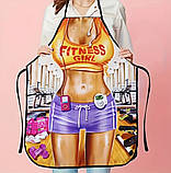 Фартух з приколом Fitness girl 75 на 60 см різнобарвний, фото 2