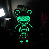 Конструктор Magic Blocks, що світиться, у вигляді ведмедика Bearbrick блакитний колір  1027, фото 3