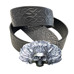 Ремінь (тиснення) з пряжкою Апач нейзильбер bb102 Gorillas BBQ