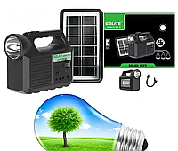 Автономна сонячна станція GDLite GD-8017 МК Павербанк для заряджання гаджетів та освітлення портативна з EK-77