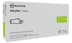 Рукавички нітрилові Nitrylex Classic без пудри білі 100шт S