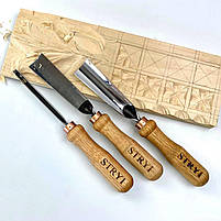 Набір стамесок для художньої різьби по дереву STRYI Start  для початківців 3 шт, фото 5