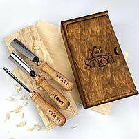 Набір стамесок для художньої різьби по дереву STRYI Start  для початківців 3 шт, фото 3