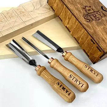 Набір стамесок для художньої різьби по дереву STRYI Start  для початківців 3 шт